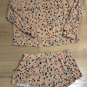 Honeydew Intimates Peach and Black Pajama Set